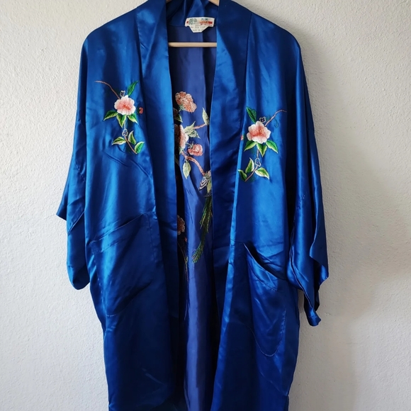 1940s Chinoiserie silk Robe - Picture 3 of 4